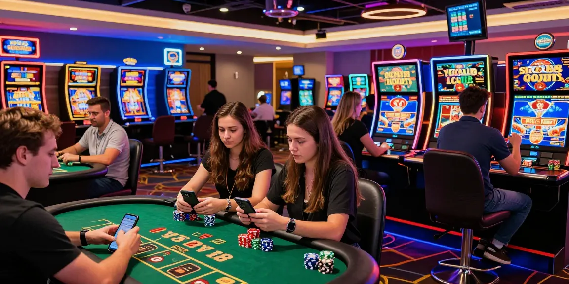 New online casino sites showcasing diverse players engaging in exciting games with vibrant atmosphere and innovative technology.
