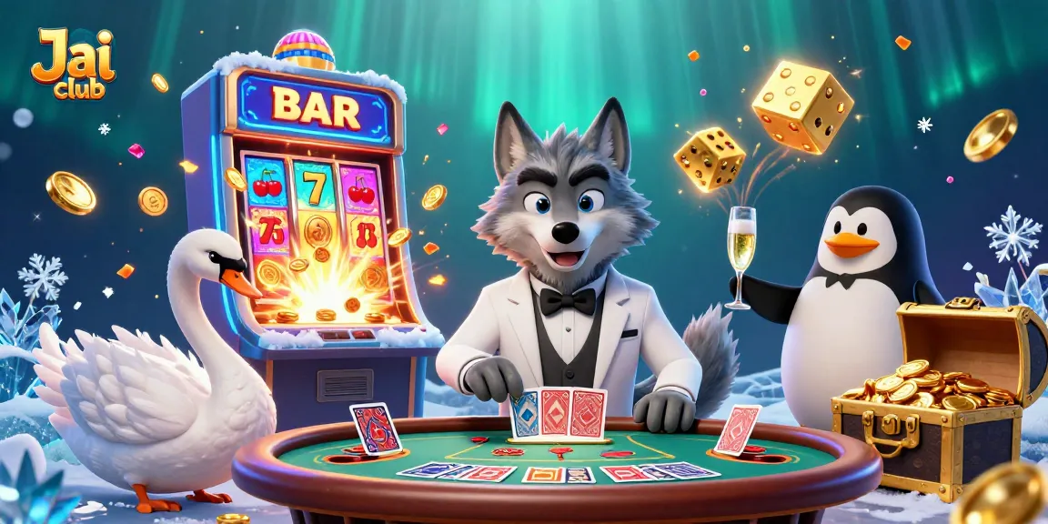 Experience thrilling gaming action with Jai club's vibrant characters and dynamic casino elements.