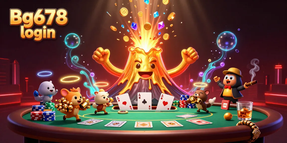 Engage with Bg678 login for a thrilling poker experience amidst treasure-filled eruption.