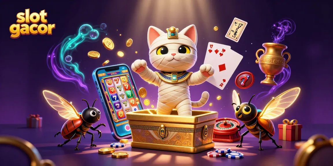 Experience thrilling wins as the mummy cat plays slot gacor with vivid characters and dynamic gaming elements.