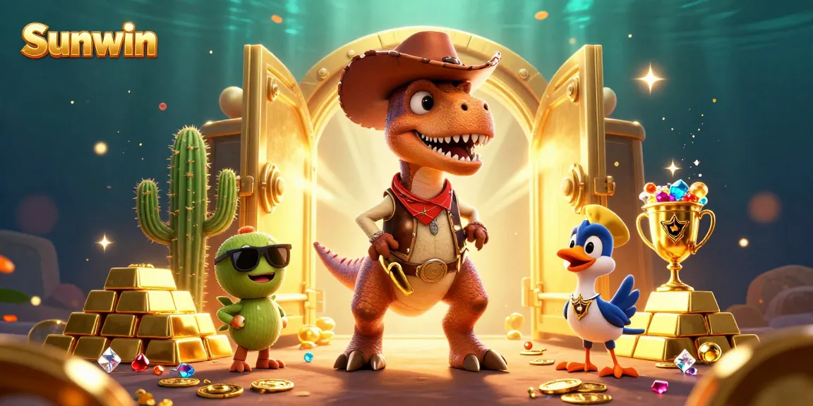 Experience thrilling jackpot action at Sunwin in this vibrant 3D casino illustration, showcasing the excitement of winning.