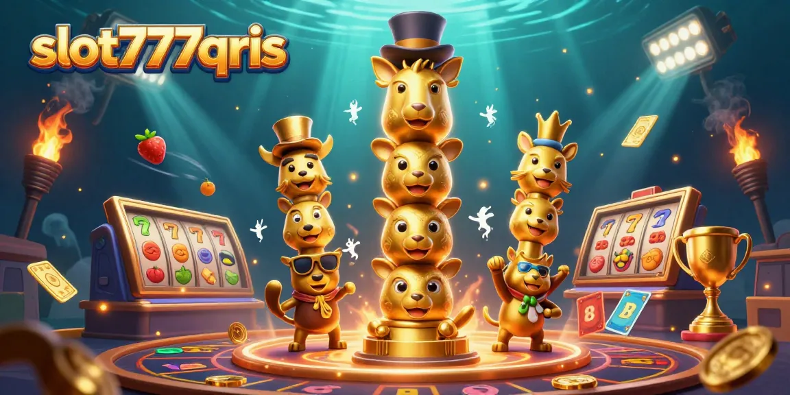 Experience the excitement at slot777qris with dynamic slot reels and vibrant casino elements.