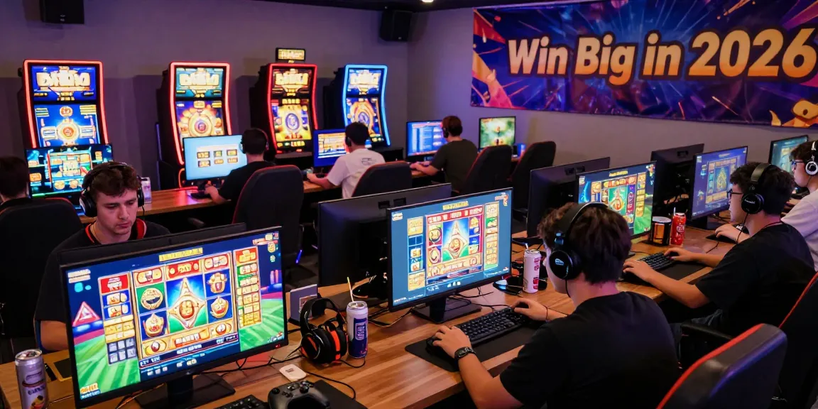 Pengalaman bermain slot gacor modern dengan pemain beragam dan layar jackpot yang cerah, suasana energik dan mengundang.