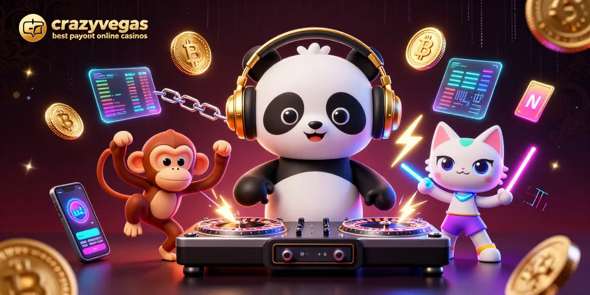 Experience the thrill at crazyvegas best payout online casinos with DJ panda, breakdancing monkey, and rave kitten!