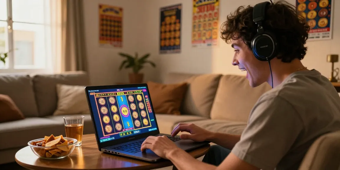 Pengalaman bermain slot jackpot online di ruang tamu yang nyaman.