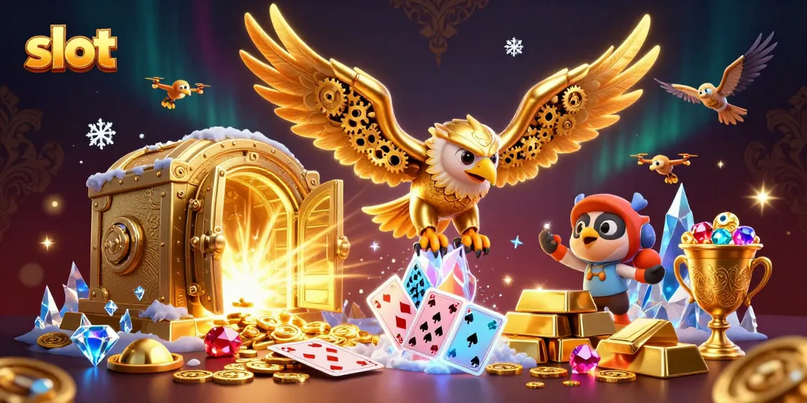 Experience thrilling slot games with surreal jackpots in this dynamic casino scene.