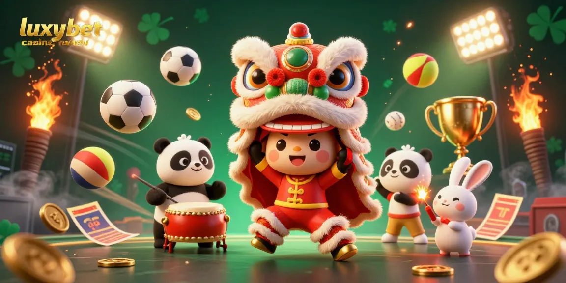 Experience the thrill of betting with this luxy bet casino review illustration featuring festive characters.